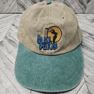 Vintage Kitty Hawk NC Hat Black Pelican Adjustable ADAMS Tan Green 90s